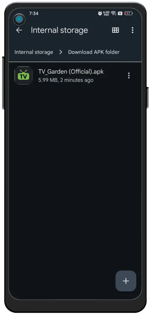 Trova il file APK