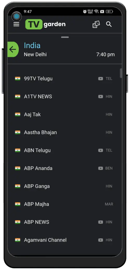 Screenshot Live TV 2